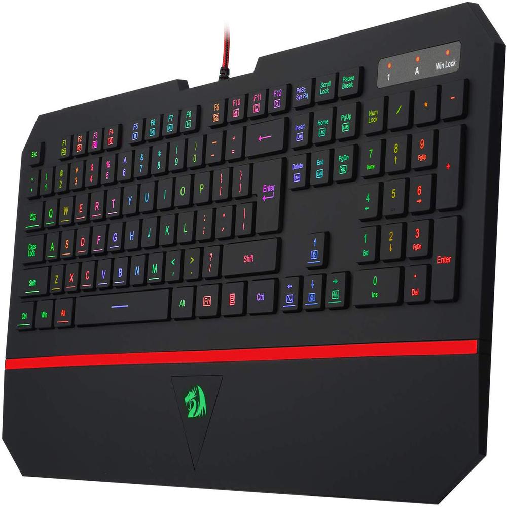 Teclado Gamer Membrana Redragon Karura 2 RGB ABNT2 Preto K502RGB