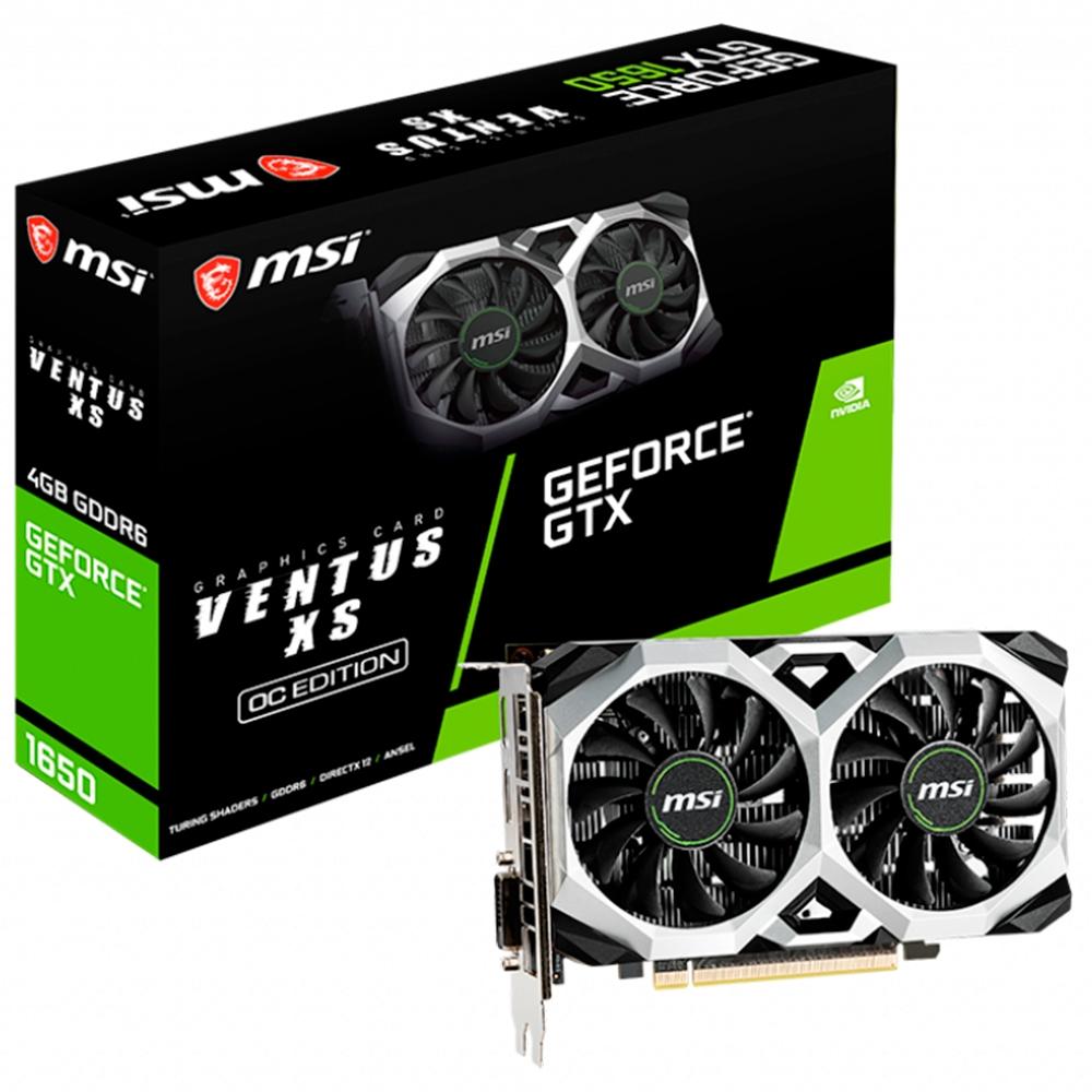 Placa de Vídeo MSI NVIDIA GeForce GTX 1650 D6 Ventus XS 4G OC 4GB