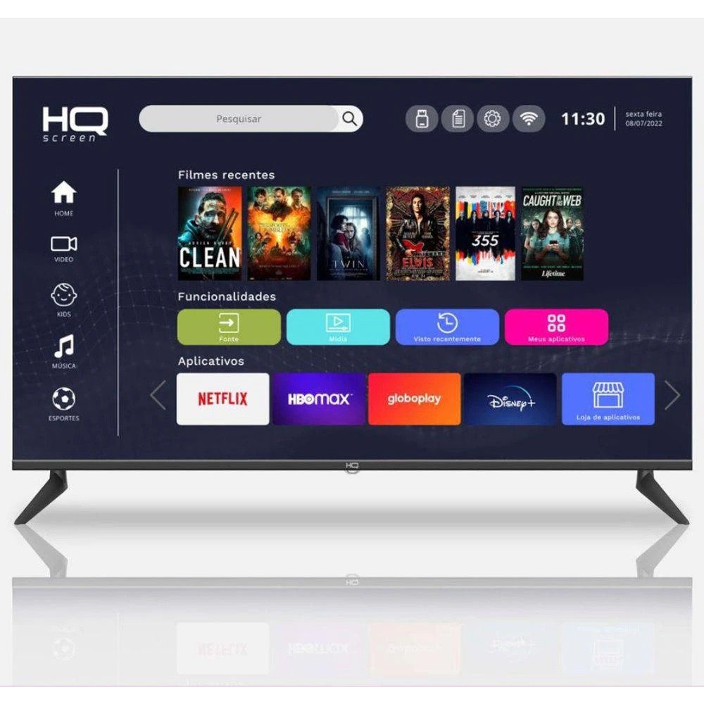 Smart Tv Led K Hq Conversor Digital Externo Hdmi Usb Wi Fi Android Design Slim