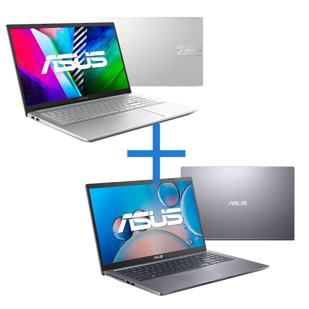 Notebook ASUS Vivobook Pro 15 K3500PC-KJ390W Prata Metálico + Notebook ASUS X515JA-BR2750W Cinza