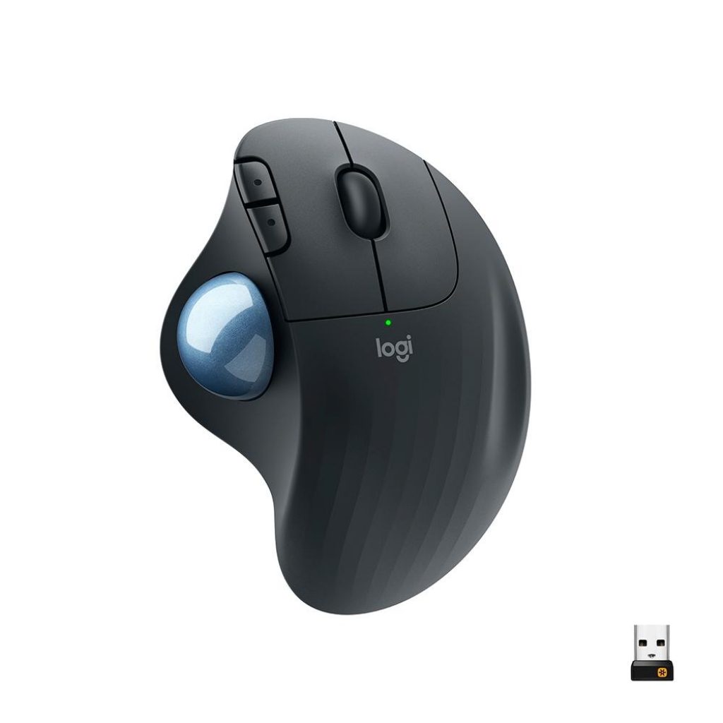 Mouse sem fio Logitech Trackball ERGO M575 Controle Fácil do Polegar, Design Ergonômico, Conexão Bluetooth e USB – 910-005869