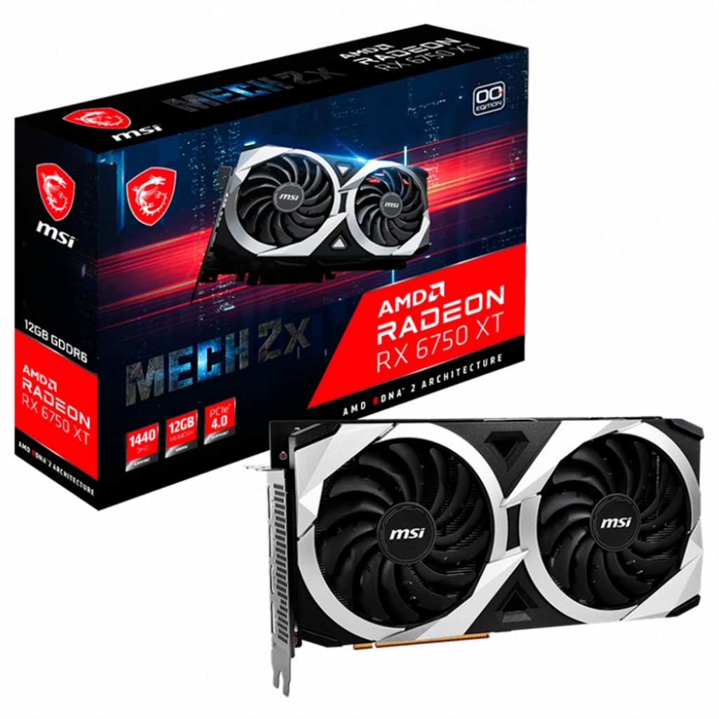 Placa de Vídeo RX 6750 XT MECH 2X 12G V1 Radeon, 12GB GDDR6, FreeSync, Dual Fan – MSI