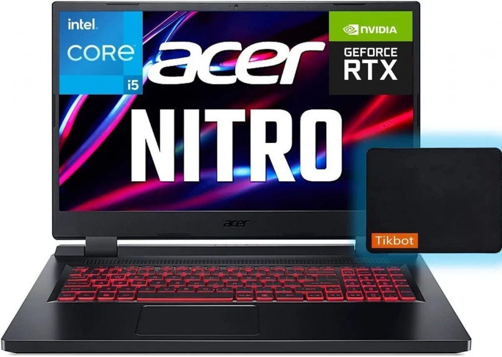 2022 Acer Nitro 5 17.3″ FHD IPS 144Hz Gaming Laptop Core i5 12500H(Beats i7-11800H) NVIDIA RTX 3050 TGP 95W Thunderbolt 4 Intel Killer Ethernet w/Mouse Pad (8GB RAM | 512GB PCIe SSD)