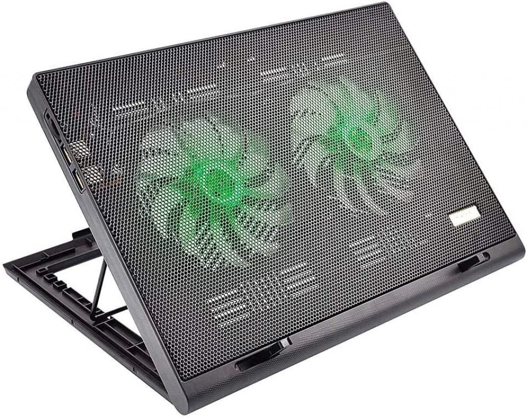 Cooler Para Notebook Warrior Power Gamer Led Verde – Ac267