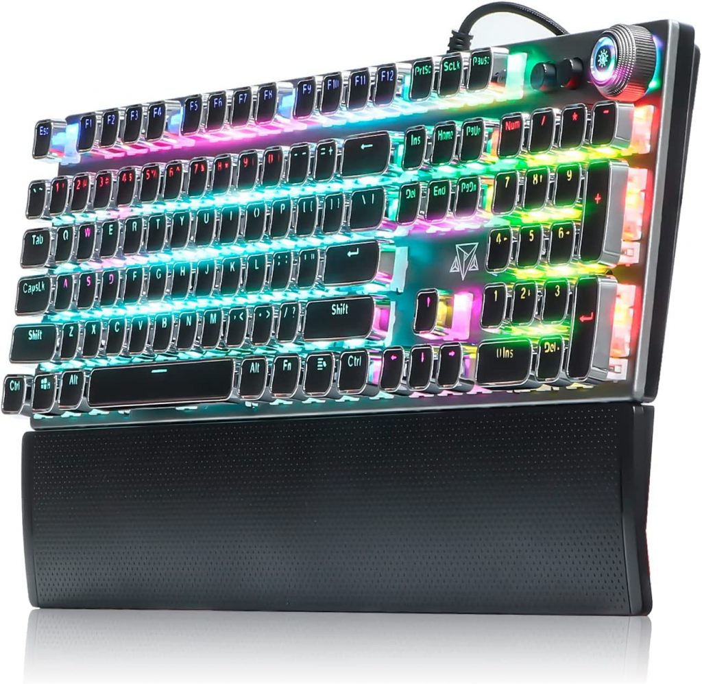 Teclado Gamer Mecânico para Pc Computador Adamantiun Excalibur Marrom Led Rainbow Switch Brown Marrom Software Macro Double injection