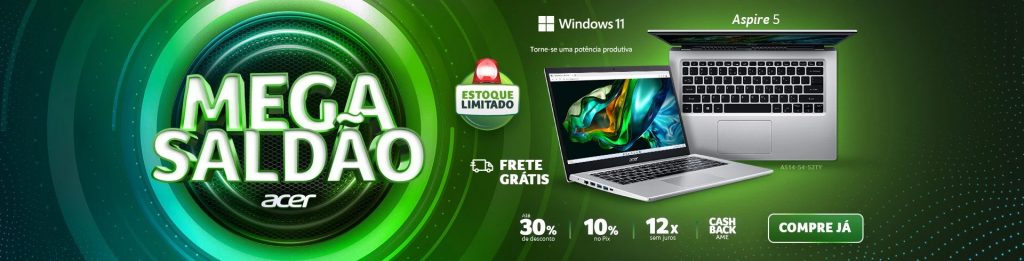 Cupom de 5% de Desconto em Notebooks e Monitores