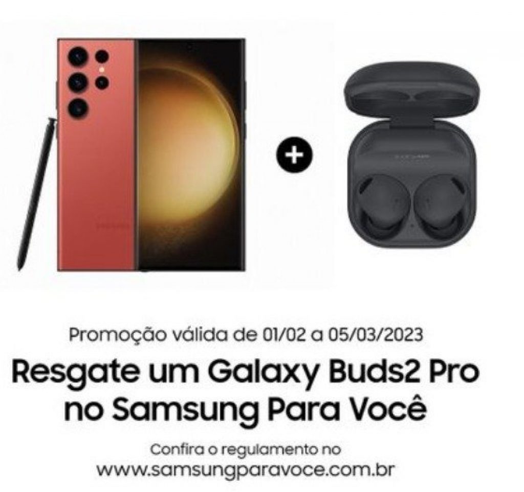 Smartphone Samsung Galaxy S23 Ultra 5G, 1TB, 12GB RAM, Tela Infinita de 6.8″ Dual Chip – Vermelho