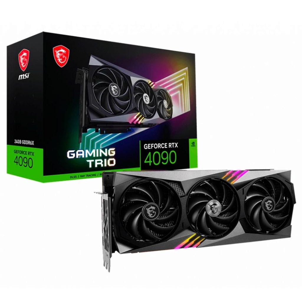 Placa de Vídeo RTX 4090 Gaming Trio MSI NVIDIA GeForce, 24 GB GDDR6X, DLSS, Ray Tracing – GeForce RTX 4090 24G GAMING TRIO