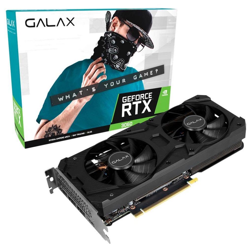Placa de Vídeo RTX 3060 1-Click OC PCI-e Galax, 8 GB GDDR6, 128BIT – 36NSL8MD6OCC