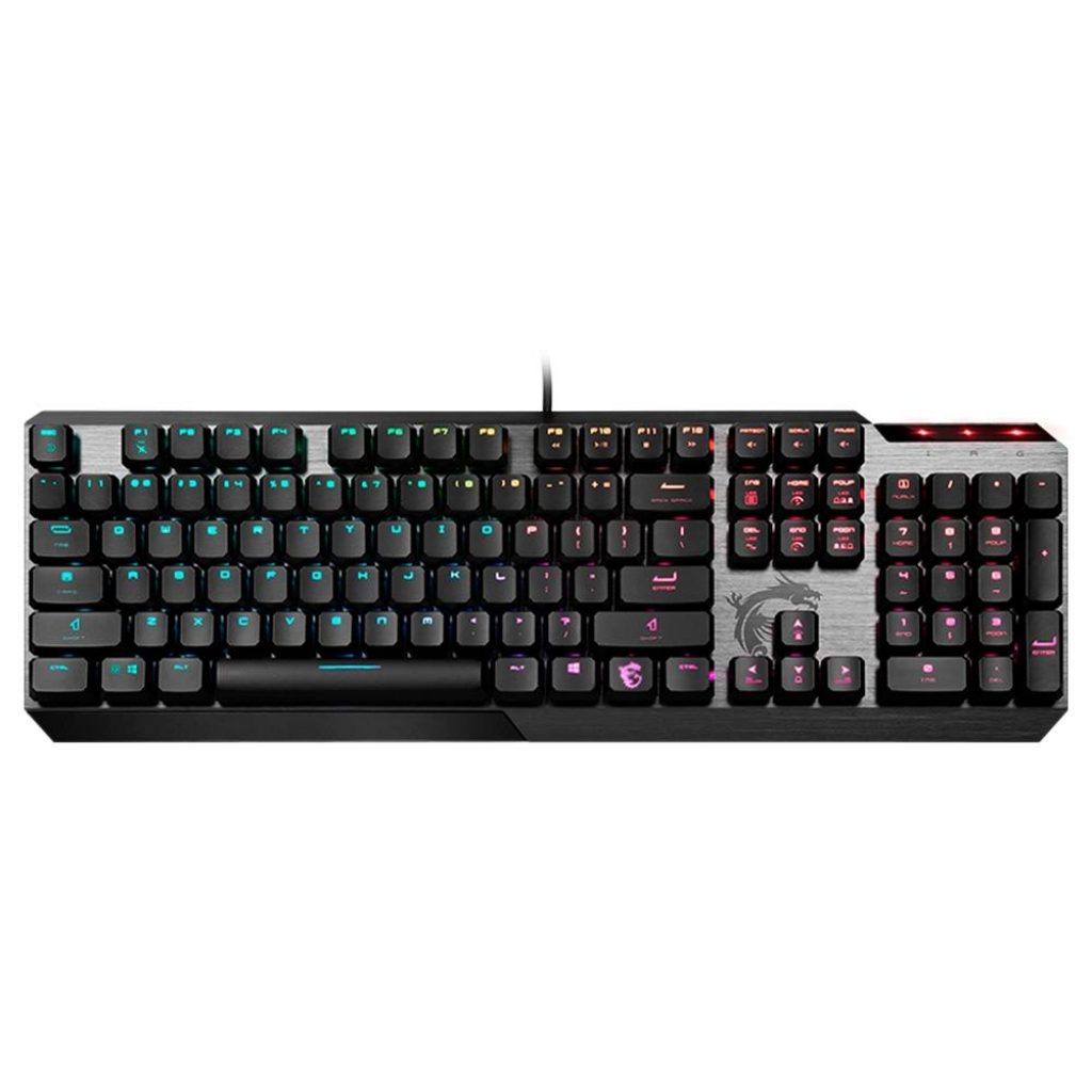 Teclado Gamer MSI Vigor GK50 Low Profile, RGB, USB, Steady Gaming, US, Preto – S11-04US254-GA7