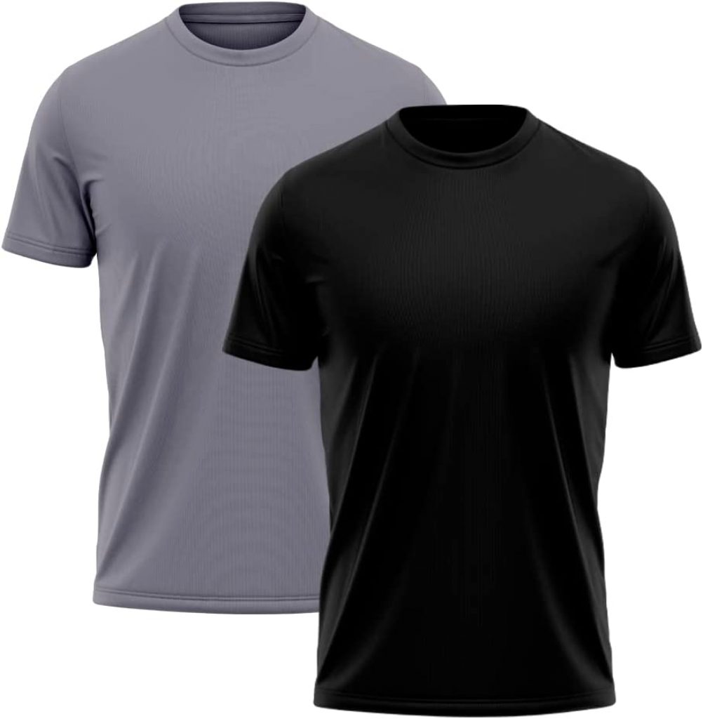 Kit 2 Camisetas Masculina DF Fit Manga Curta Poliéster Básica Lisa Treino Academia Passeio