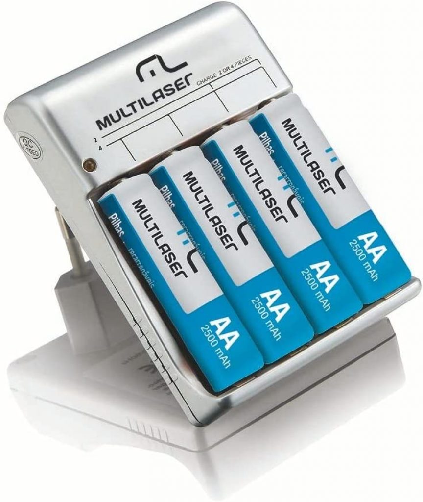 Carregador De Pilhas Multilaser C/ 4 Pilhas Aa Rm02 – Cb054
