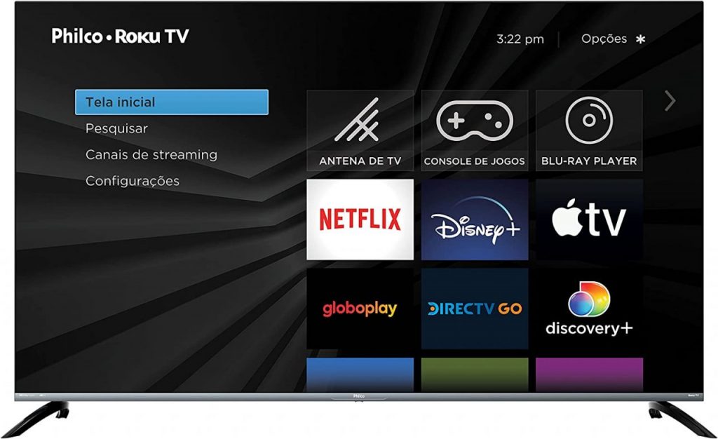 Smart TV Philco 58″ 4K PTV58G70UR2CSGBL HDR10 Dolby Audio 4X HDMI 2.0 WiFi Roku TV