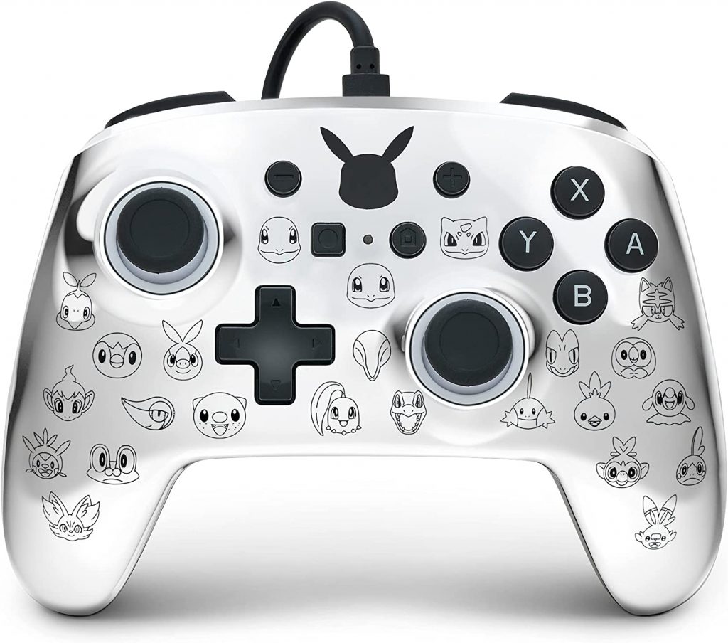PowerA Enhanced- Pikachu Black & Silver, Nintendo Switch Lite, Gamepad, Game Controller, Wired Controller, Officially Licensed – Nintendo Switch