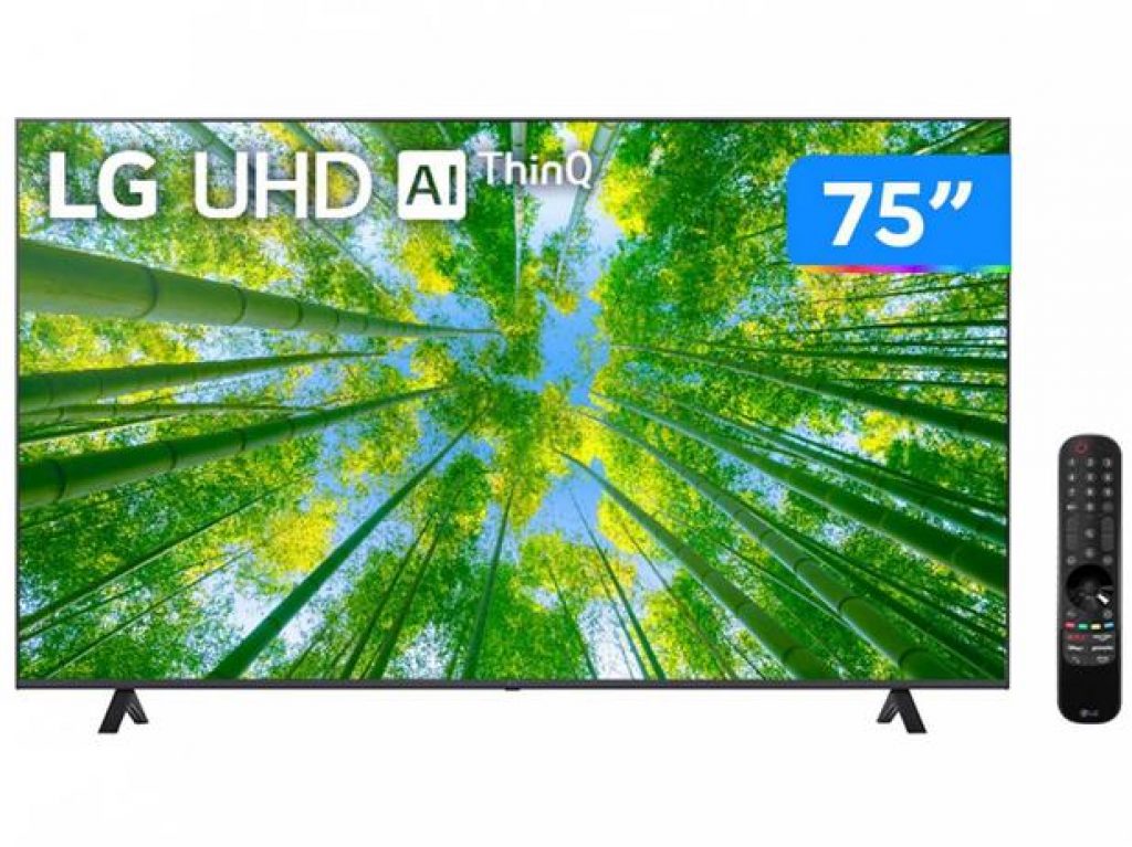 Smart TV LED 75″ 4K UHD LG 75UQ801COSB.BWZ – IA LG ThinQ, Alexa built-in