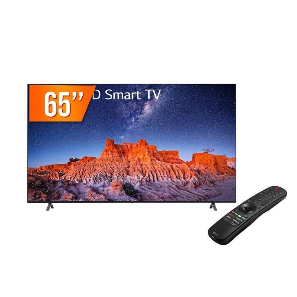 Smart TV 65″ 4K LG 65UQ801C ThinQ AI Wi-Fi HDR Bluetooth Design Ultrafino – Preta