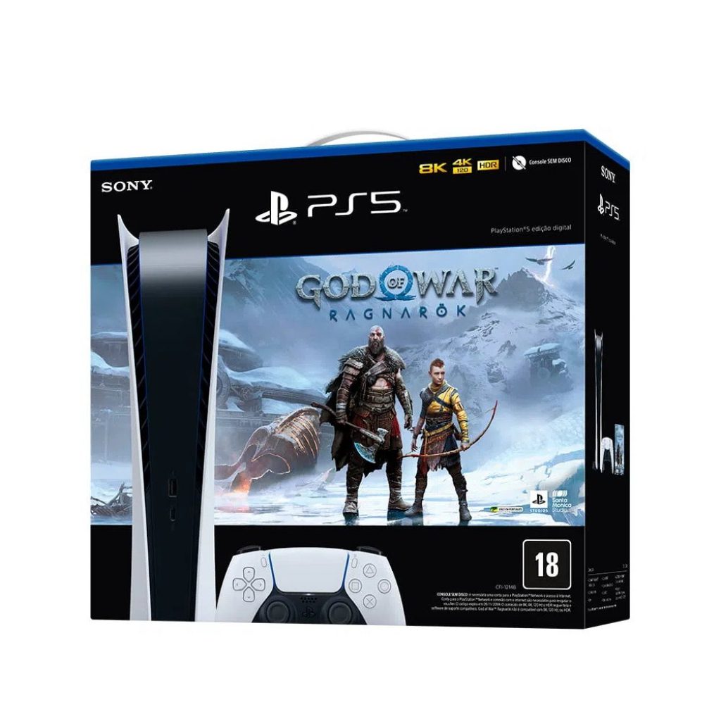 Console Playstation 5 Digital 825GB + Jogo God Of War: Ragnarok – SONY