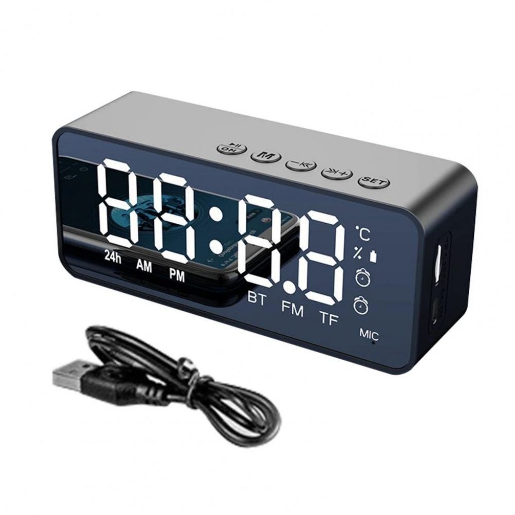 Caixa de Som Bluetooth e Mini Despertador