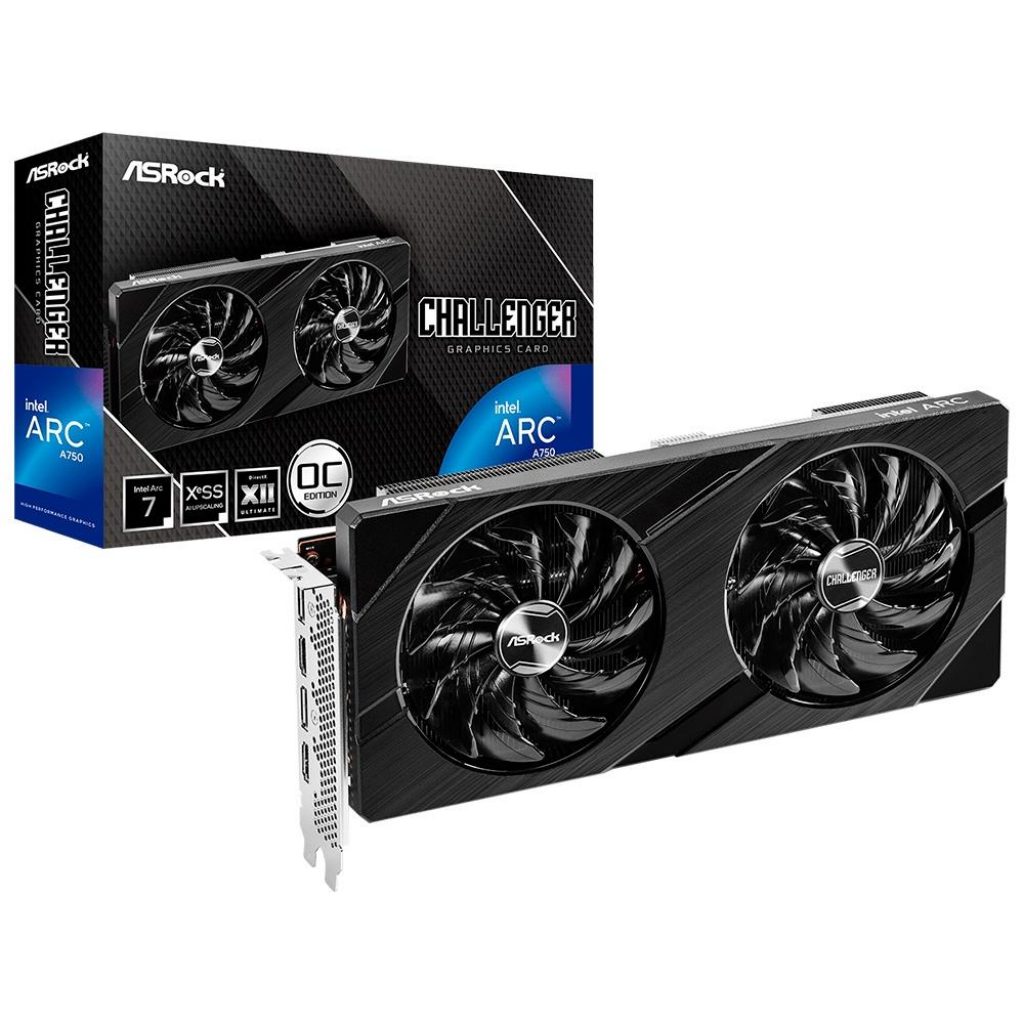 Placa de Vídeo Intel Arc A750 Challenger D ASRock, 8 GB GDDR6 – 90-GA3HZZ-00UANF