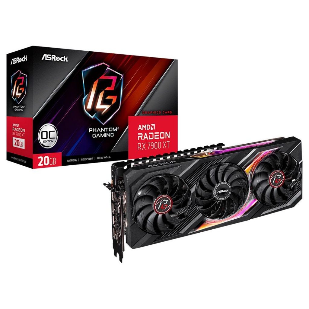 Placa de Vídeo RX 7900 XT Phantom Gaming ASRock AMD, 20 GB GDDR6, ARGB – 90-GA3XZZ-00UANF