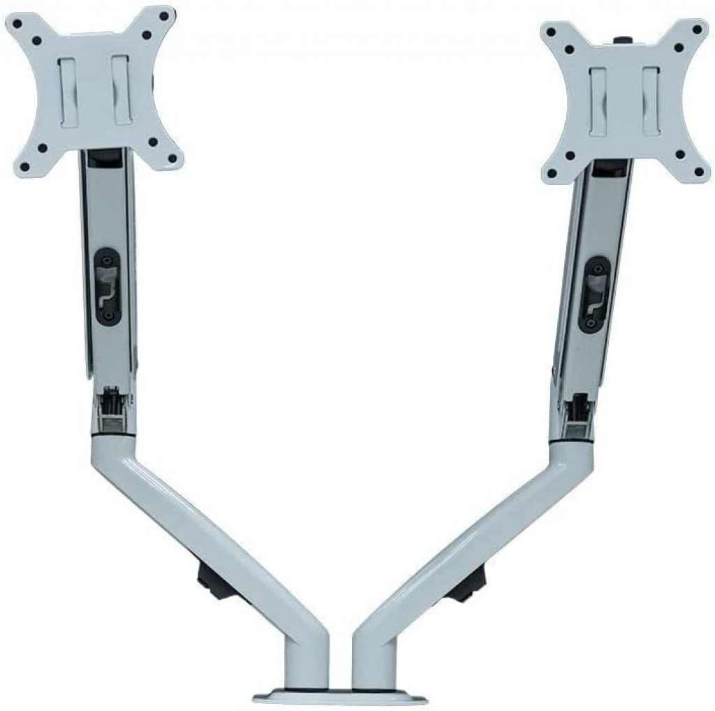 Suporte Articulado Com Pistao a Gas Para 2 Monitores Zinnia Nimbo 200, 17 Pol. a 27 Pol., Branco, Zno-znnbo200-wh01.