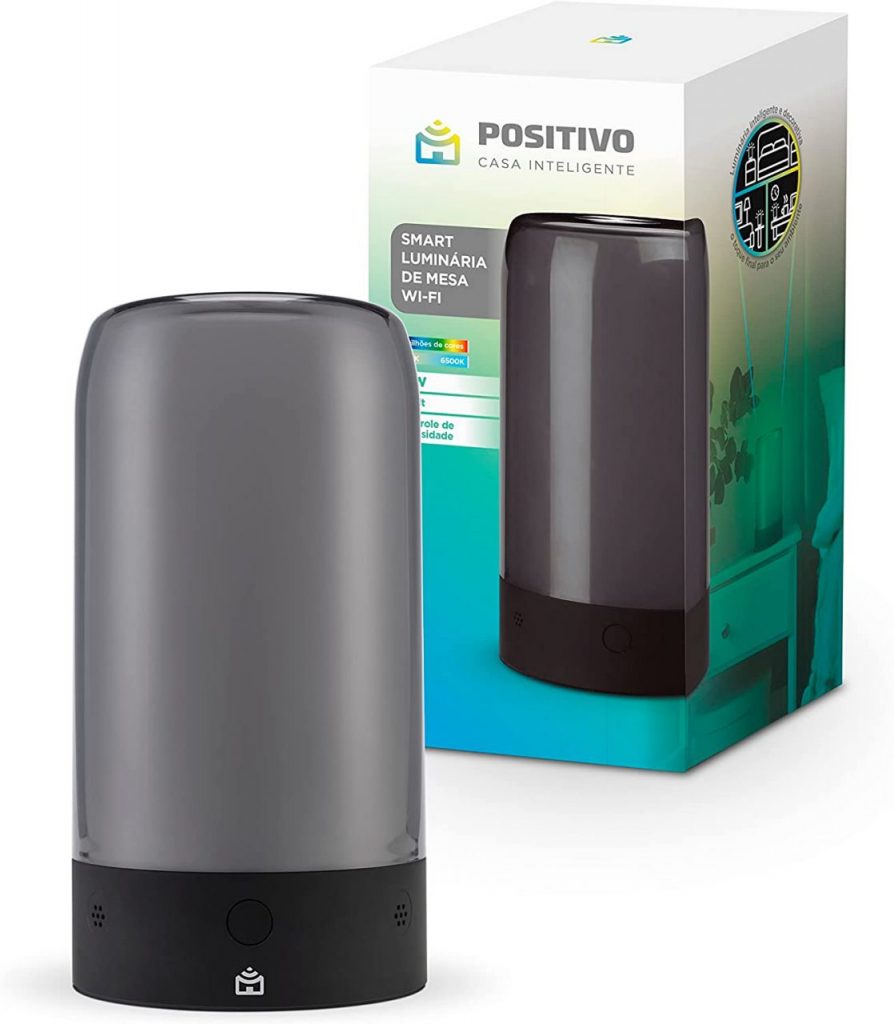 Smart Luminária de Mesa Wi-Fi Positivo Casa Inteligente, RGB, Preta, LED, 5W, Bivolt – Compatível com Alexa