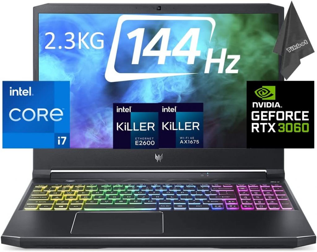 Acer Predator Helios 300 15,6″ FHD 144Hz 3ms Laptop para jogos – Intel Core i7-11800H – NVIDIA RTX 3060- 2,3KG – Thunderbolt 4- com pano (32GB RAM | SSD PCIe 1TB | HDD de 2 TB)