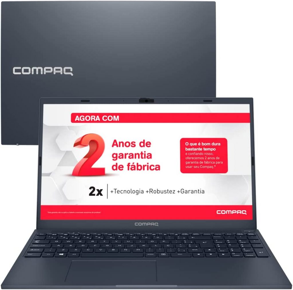 Notebook Compaq Presario 5112 Snapdragon™ 7C Windows 11 4GB 128GB UFS 15,6”, 15H de Bateria, Azul Escuro – 2 ANOS DE GARANTIA DE FÁBRICA