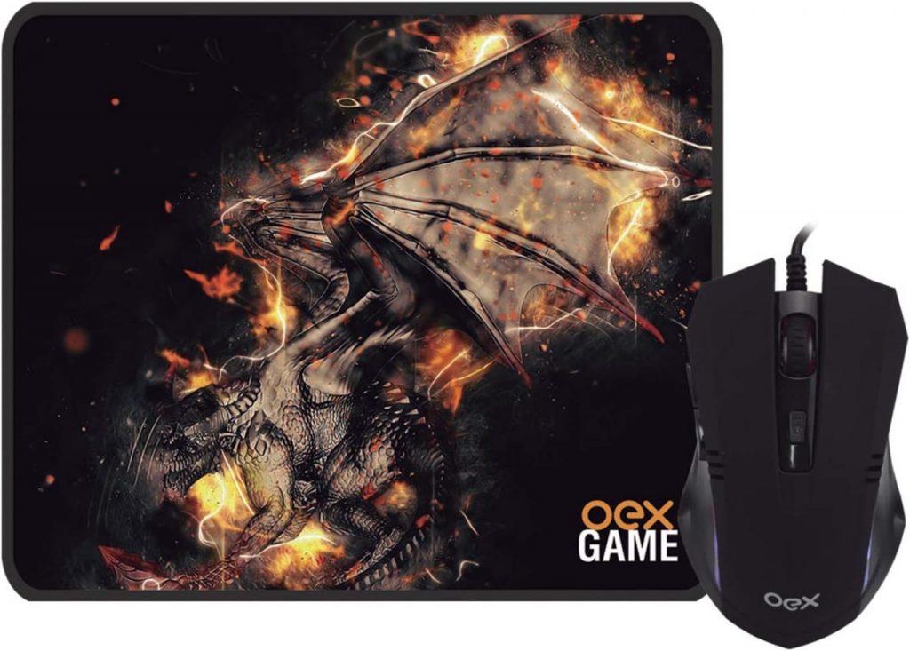 Combo Gamer Arena – Mouse Gamer 2.400 DPI + Mousepad 290X230 MM – OEX