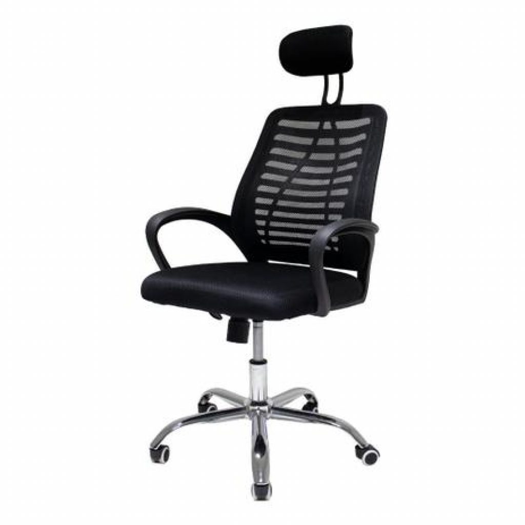 Cadeira De Escritório Tela Mesh Ribs Com Apoio De Cabeça e Sistema Relax Preta – Cadeiras INC
