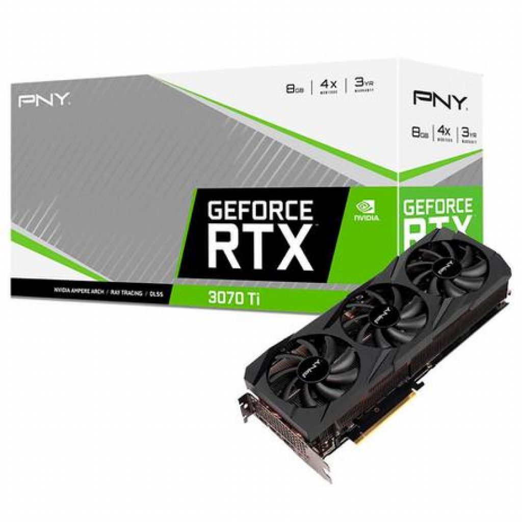 Placa de Video RTX 3070 Ti VERTO PNY NVIDIA GeForce, 8 GB GDDR6X, LHR, DLSS, Ray Tracing – VCG3071T8TFMPB