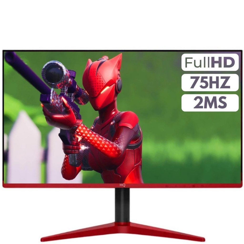 Monitor Gamer HQ, 20 Polegadas, Full HD LED, 75hz, 2ms, HDMI, Moba, Preto E Vermelho – 20ghq75