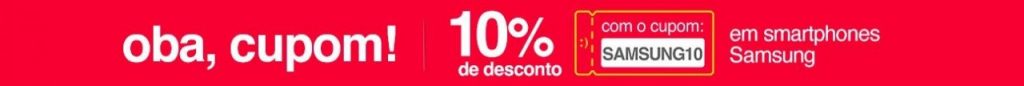 Cupom de 10% de Desconto em Smartphones Samsung
