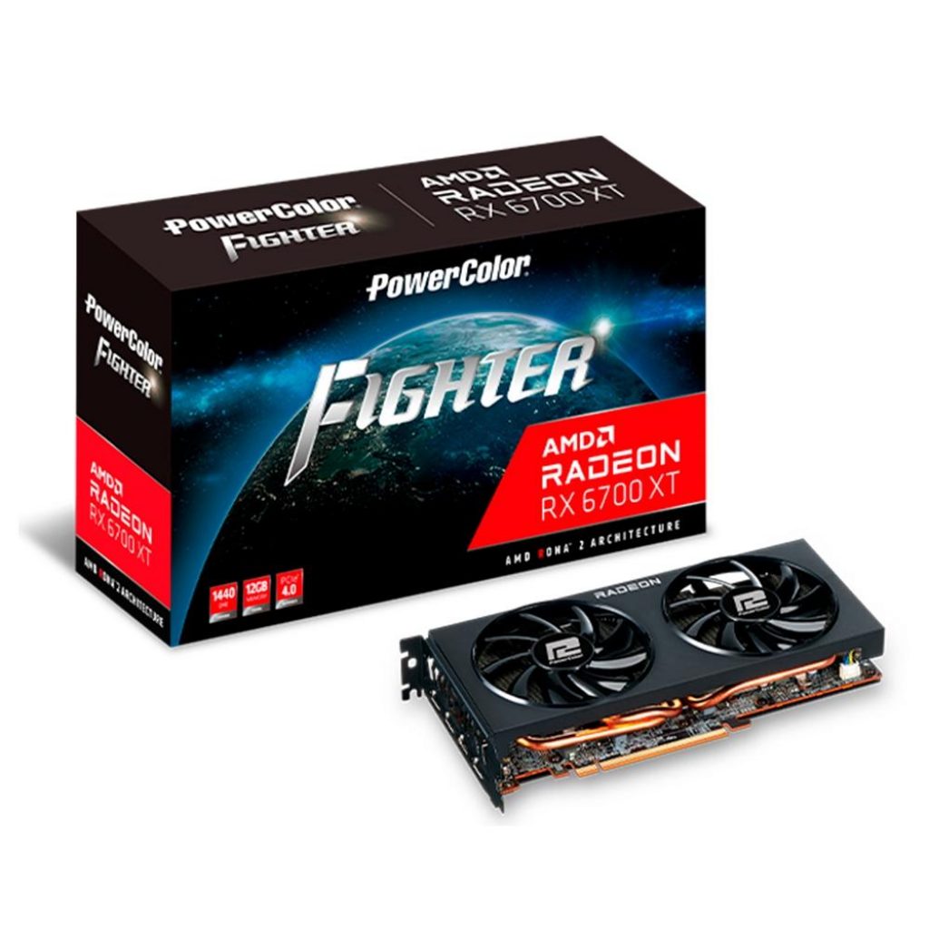 Placa de Vídeo PowerColor Fighter AMD Radeon RX 6700XT, 16Gbps, 12GB GDDR6, AMD RDNA 2 Architecture e FreeSync – AXRX 6700XT 12GBD6-3DH