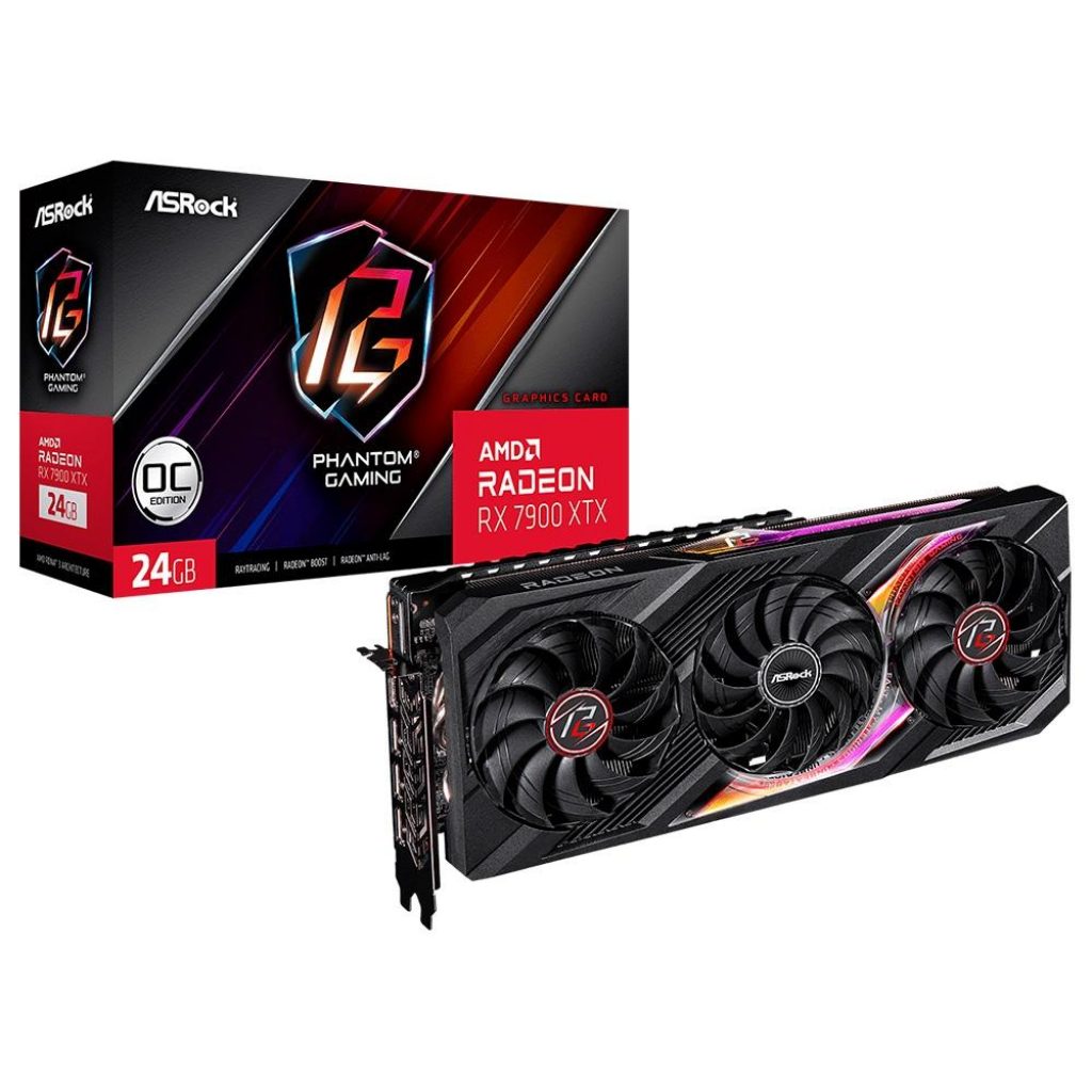 Placa de Vídeo RX 7900 XTX Phantom Gaming ASRock AMD, 24 GB GDDR6, ARGB – 90-GA3YZZ-00UANF