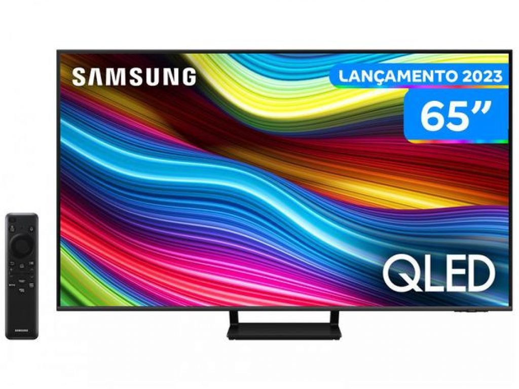 Smart TV 65” UHD 4K QLED Samsung QN65Q70 - Lançamento 2023 120Hz Wi-Fi ...