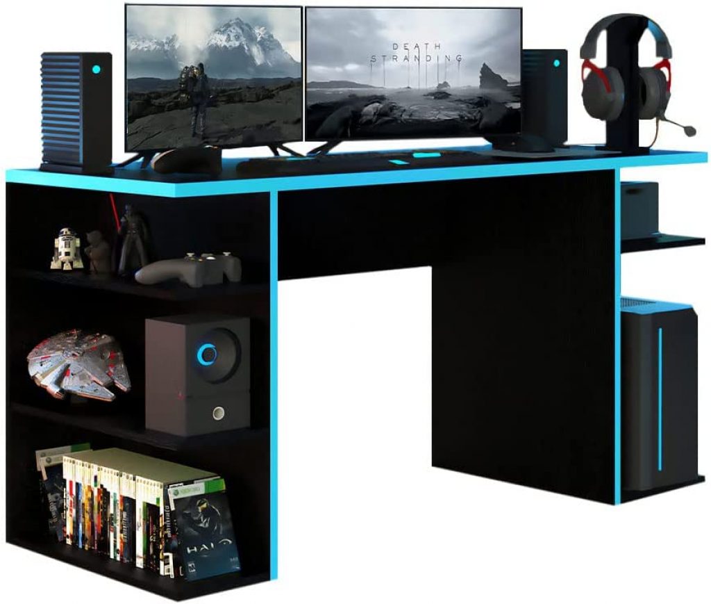 Mesa para Computador Gamer Madesa 9409 – Preto/Azul
