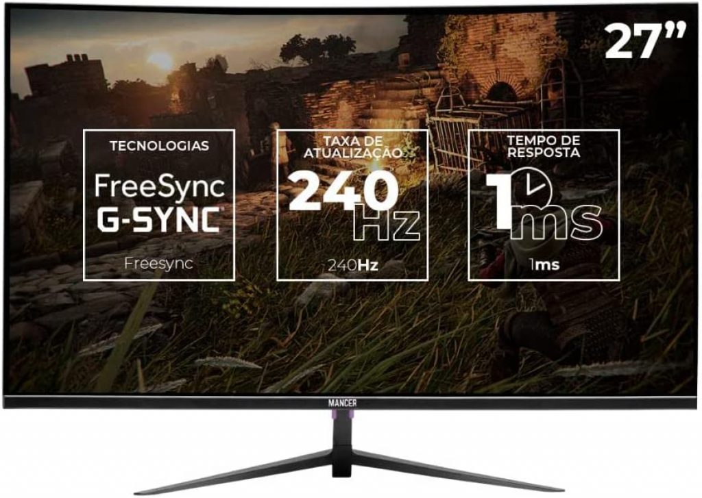 Monitor Gamer Mancer Valak ZX240H, 27Pol, VA, FHD, 1ms, 240Hz, Freesync e G-Sync, HDMI/DP, MCR-VZX240H-BL01