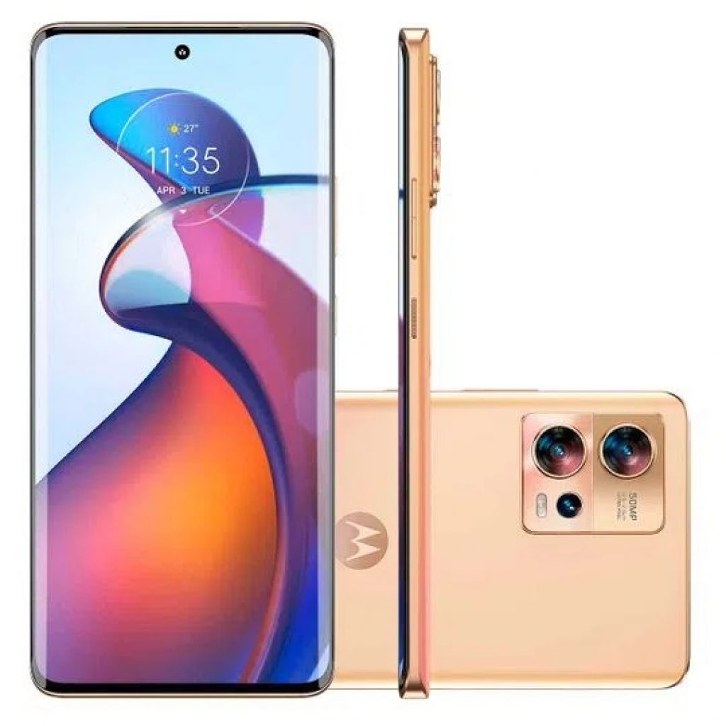 Smartphone Motorola Edge 30 Fusion 256GB Dourado 5G Tela 6,55″ P-OLED 144Hz Câmera Tripla 50MP 8K Selfie 32MP 4K Dual Chip