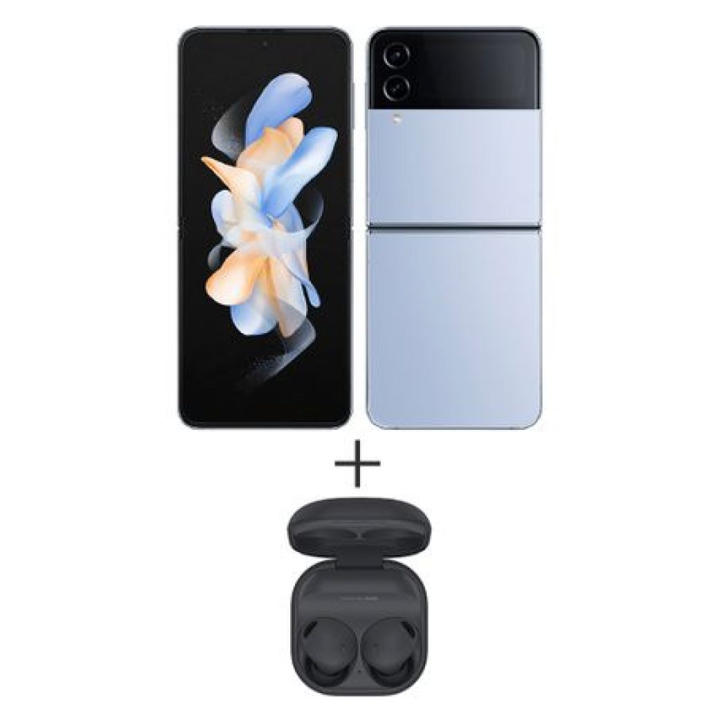 Smartphone Samsung Galaxy Z Flip4 5G Azul, 128GB + Fone de Ouvido Samsung Galaxy Buds2 Pro Preto