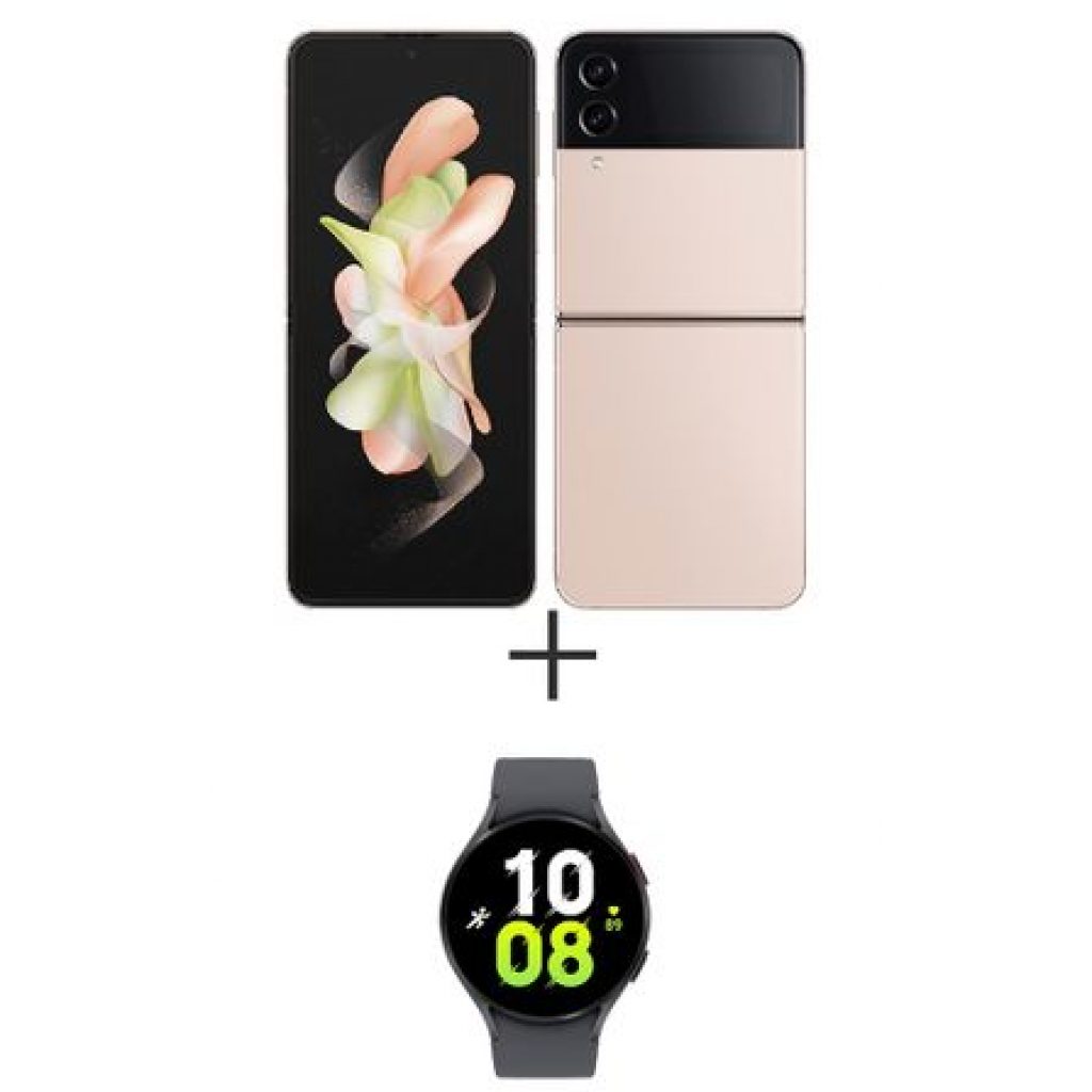 Smartphone Samsung Galaxy Z Flip4 5G Rose, 128GB + Galaxy Watch 5 BT 44mm Samsung Grafite