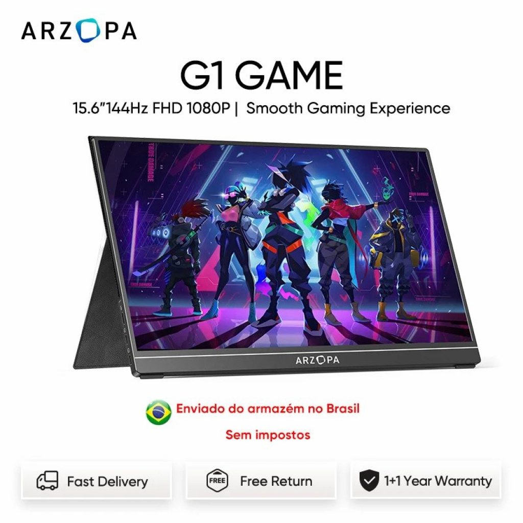 Monitor Portátil ARZOPA 15.6” FHD IPS 1080P 144Hz 5ms Ultra Slim
