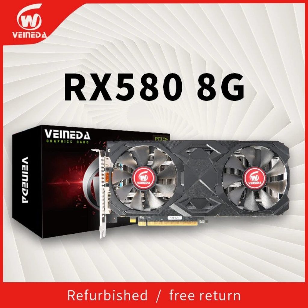 Placa de vídeo RX580 8GB 256 Bit Veineda 2048SP