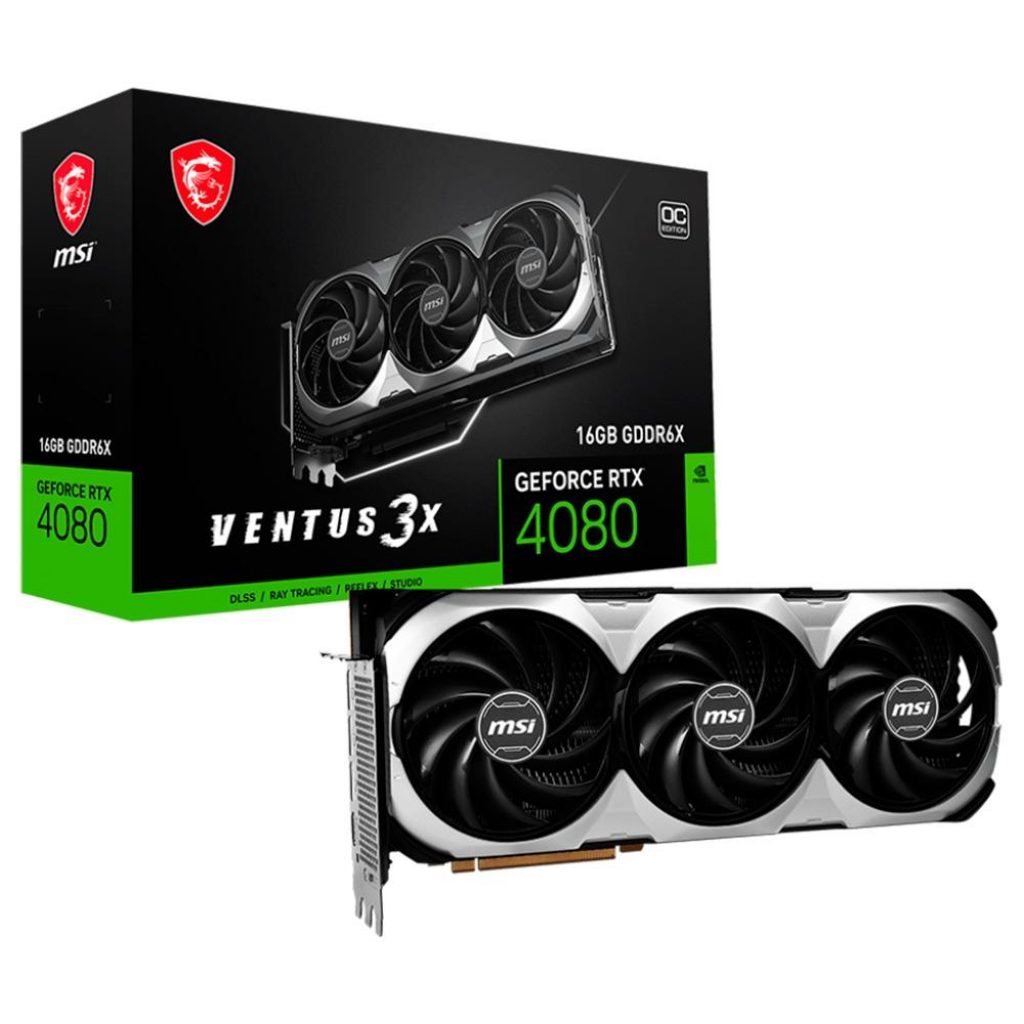 Placa de Vídeo RTX 4080 Ventus 3X OC MSI NVIDIA GeForce, 16 GB GDDR6X, DLSS, Ray Tracing – GeForce RTX 4080 16GB VENTUS 3X OC