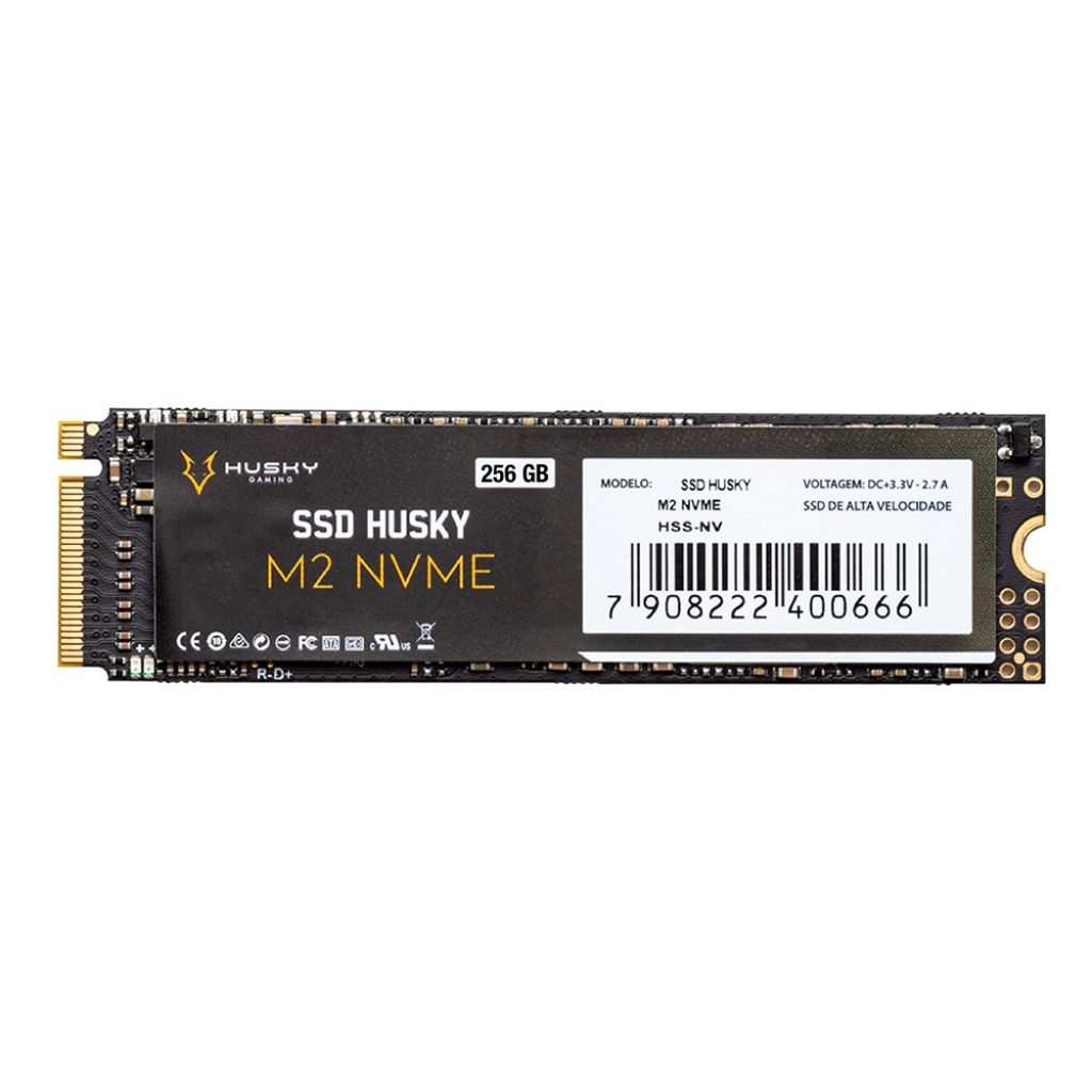 SSD 256 GB Husky Gaming, M.2 NVMe, Leitura: 1800MB/s e Gravação: 1300MB/s – HGML003