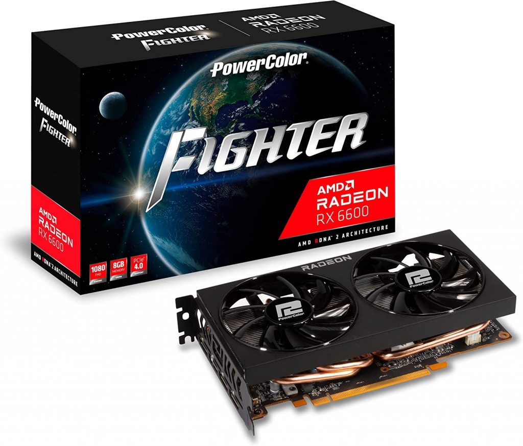 Placa De Video Power Color RX 6600 Fighter 8GB GDDR6 128BIT AXRX 6600 8GBD6-3DH