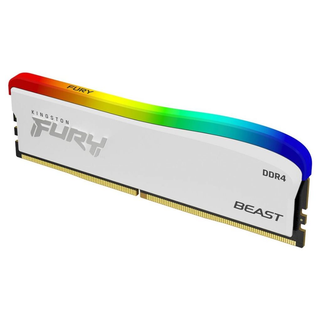 Memória Kingston Fury Beast Edição Especial, RGB, 8GB, 3600MHz, DDR4, CL17 DIMM, Branco – KF436C17BWA/8