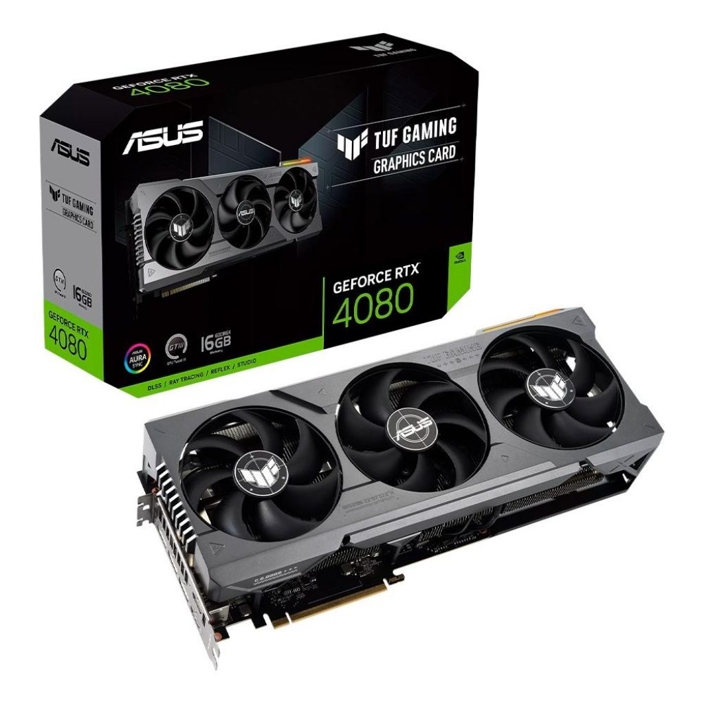 Placa de Vídeo RTX 4080 TUF Asus NVIDIA Gaming, 16 GB GDDR6X, ARGB, DLSS, Ray Tracing – TUF-RTX4080-16G-GAMING