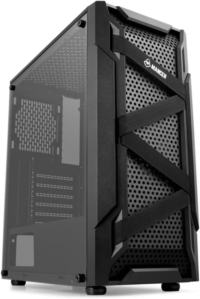 Gabinete Gamer Mancer Kevlar, Mid-Tower, Lateral de Vidro, Com 3 Fans, Preto, MCR-KVR-BLKF01