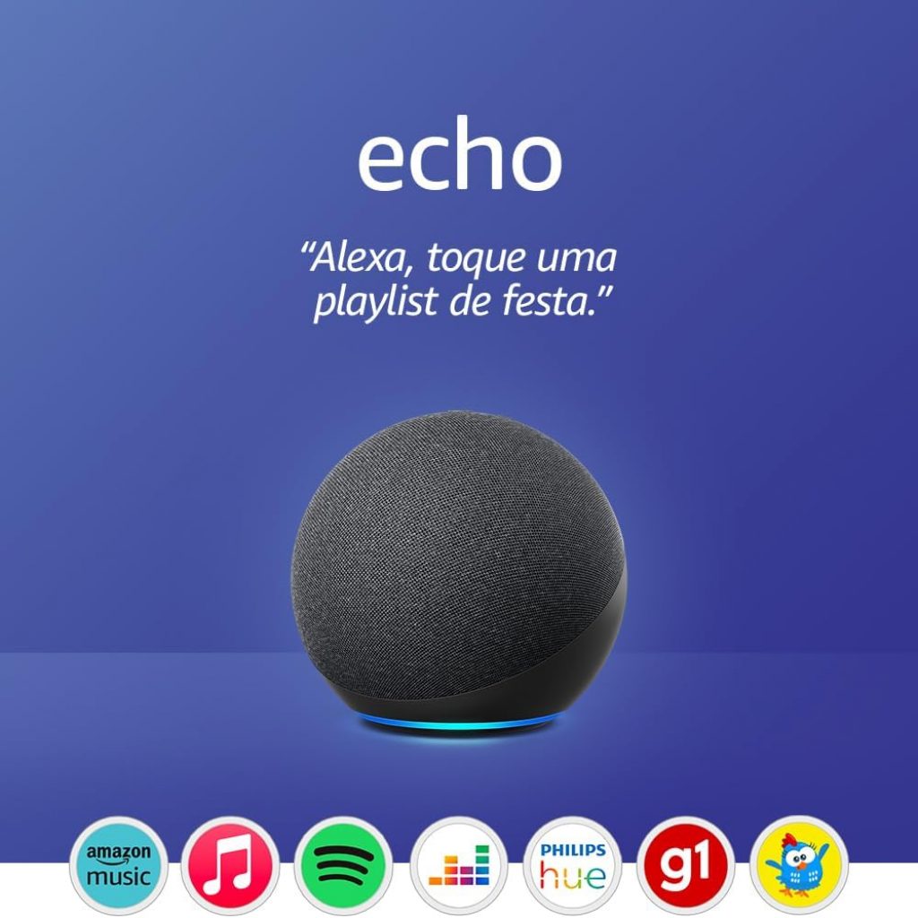 Echo (4ª Geração): Com som premium, hub de casa inteligente e Alexa – Cor Preta
